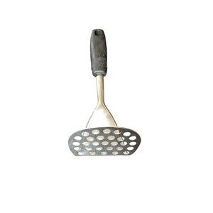 Stainless steel curved potato masher